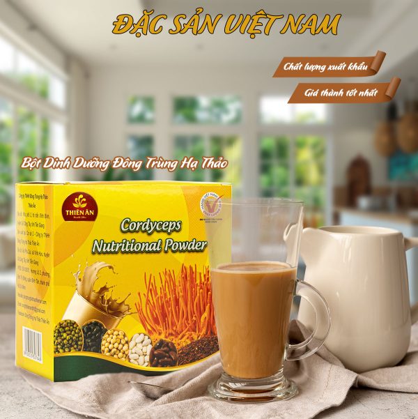 Bột Dinh Dưỡng Từ Đông Trùng Hạ Thảo Hộp 12 Gói  - Thương hiệu THIÊN ÂN - Đặc sản Tiền Giang - 300gr - Ảnh 3