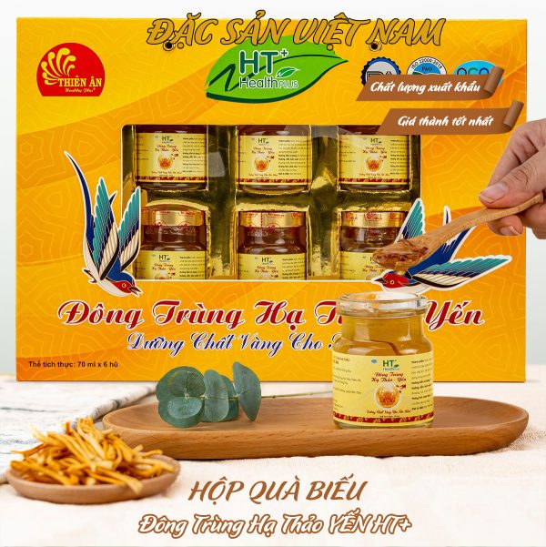 Hộp Quà 6 Hũ Yến Đông Trùng Hạ Thảo HT+  - Thương hiệu Thiên Ân - Đặc sản Tiền Giang - Ảnh 2