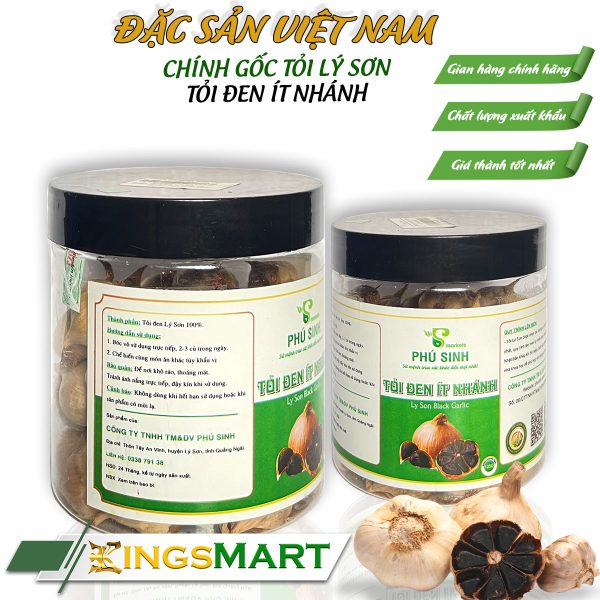 Tỏi Đen Ít Nhánh Cao Cấp - Thương hiệu Phú Sinh - Đặc sản Lý Sơn - Hũ 100g - Ảnh 3