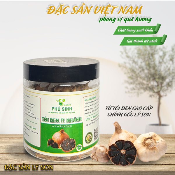 Tỏi Đen Ít Nhánh Cao Cấp - Thương hiệu Phú Sinh - Đặc sản Lý Sơn - Hũ 100g - Ảnh 2