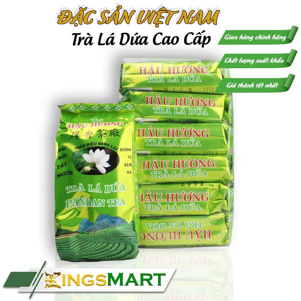 Lốc 6 Gói Trà Lá Dứa 50gr/Gói - Thương hiệu Hậu Hương - Đặc sản Lâm Đồng