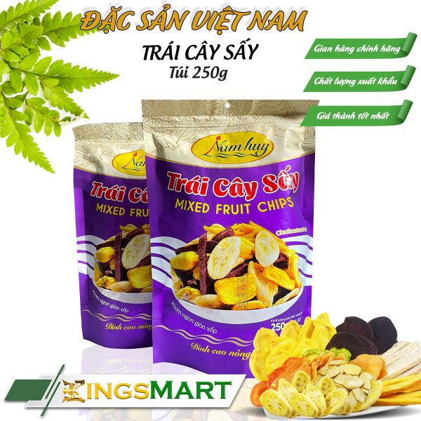 Trái Cây Sấy Hỗn Hợp - Thương hiệu Nam Huy - Đặc sản Đồng Tháp - Túi 250g