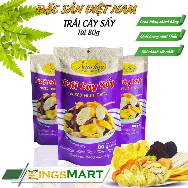 Trái Cây Sấy Hỗn Hợp - Thương hiệu Nam Huy - Đặc sản Đồng Tháp - Túi 80gr