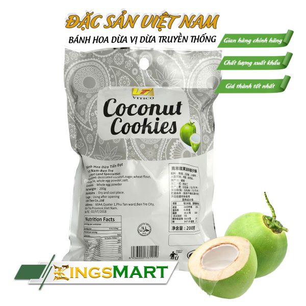Bánh hoa dừa vị dừa truyền thống - Thương hiệu Tiến Đạt - Đặc sản Bến Tre - Túi 200g - Ảnh 2