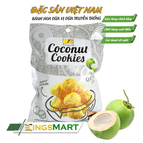 Bánh hoa dừa vị dừa truyền thống - Thương hiệu Tiến Đạt - Đặc sản Bến Tre - Túi 200g - Ảnh 3