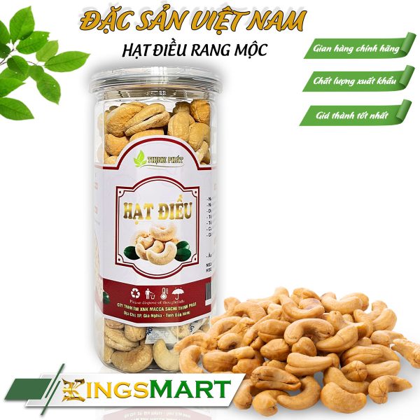 Hạt Điều Rang Mộc - Thương hiệu THỊNH PHÁT - Đặc sản Tây Nguyên - Hũ 500g