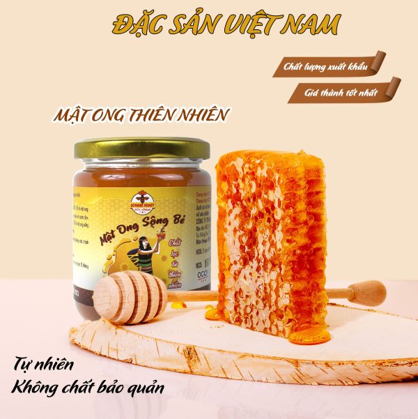 Mật ong đa hoa nguyên chất - Thương hiệu SÔNG BÉ - Đặc sản Bình Phước - Hũ 220ml - Kingsmart - Ảnh 2