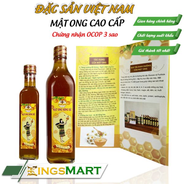 Mật ong đa hoa nguyên chất - Thương hiệu SÔNG BÉ - Đặc sản Bình Phước - Chai 250ml - Kingsmart - Ảnh 2