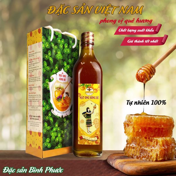 Mật ong đa hoa nguyên chất - Thương hiệu SÔNG BÉ - Đặc sản Bình Phước - Chai 500ml - Kingsmart - Ảnh 3