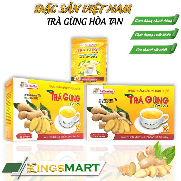 Trà Gừng Hòa Tan 100g – Thương hiệu TIẾN PHÁT – Hộp 10 Gói x 10g/Gói - Ảnh 3