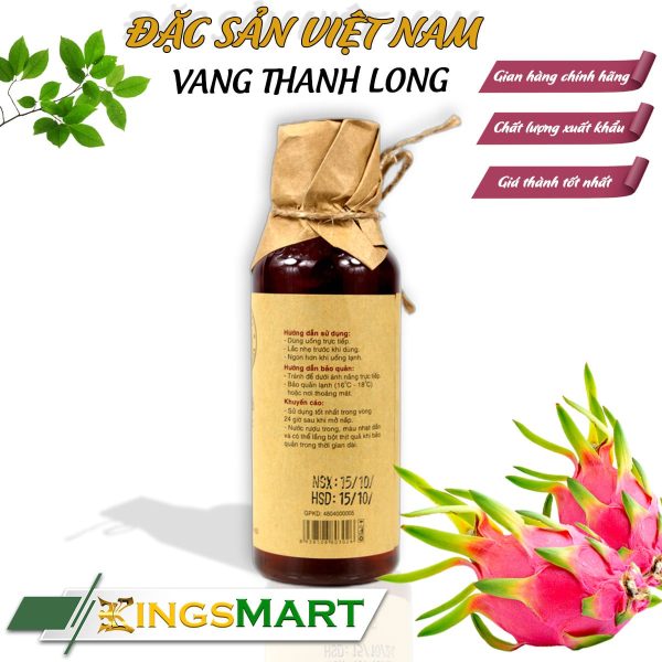 Vang Thanh Long Đỏ – Thương hiệu Tazon Hàm Đức – Đặc sản Bình Thuận – Chai 180ml – Kingsmart - Ảnh 2