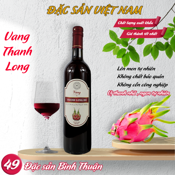 Vang Thanh Long Đỏ – Thương hiệu Tazon Hàm Đức – Đặc sản Bình Thuận – Chai 750ml – Kingsmart - Ảnh 4