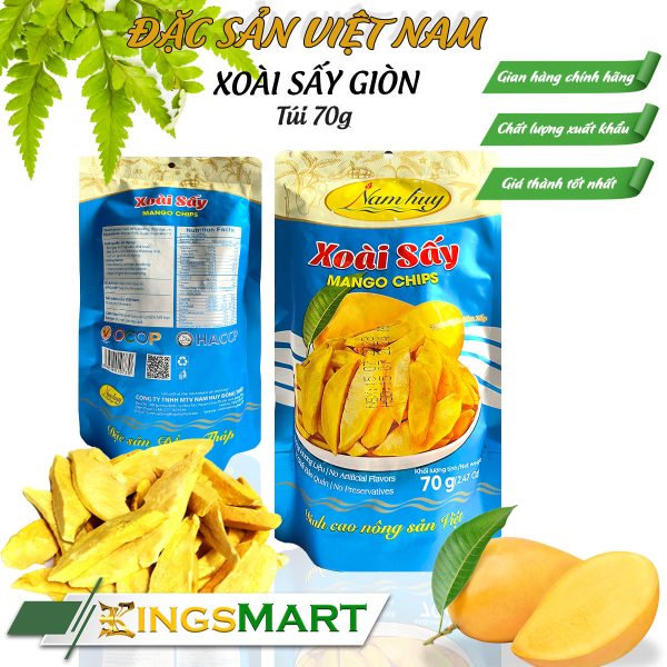 Xoài Sấy Giòn Chua Ngọt - Thương hiệu Nam Huy - Đặc sản Đồng Tháp - Túi 70g - Ảnh 2