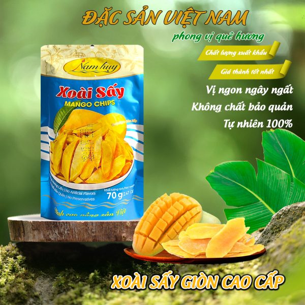 Xoài Sấy Giòn Chua Ngọt - Thương hiệu Nam Huy - Đặc sản Đồng Tháp - Túi 70g - Ảnh 3
