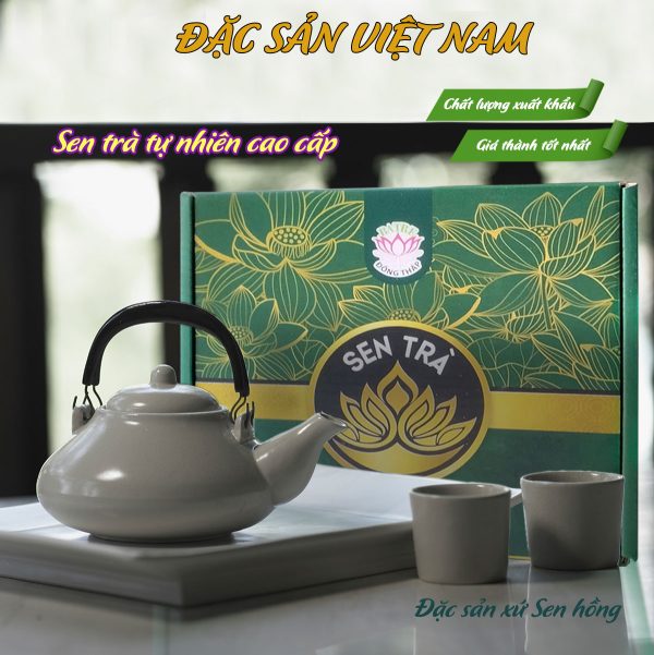 Sen Trà Tự Nhiên Cao Cấp - Thương hiệu Ba Tre - Đặc sản Đồng Tháp - Hộp nắp gấp 300g - Kingsmart - Ảnh 2