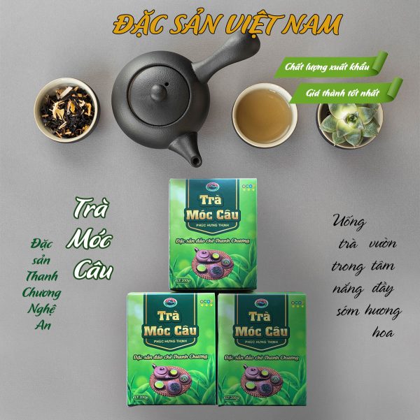Hộp Trà Móc Câu OCOP 3 Sao - Thương Hiệu PHÚC HƯNG THỊNH - Đặc Sản Đảo Chè Thanh Chương - Hộp 200g - Kingsmart - Ảnh 2