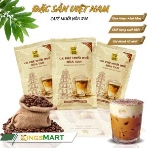 Cà phê muối Huế hòa tan - Thương hiệu CỐ ĐÔ - Đặc sản Huế - Dây 10 gói - Kingsmart