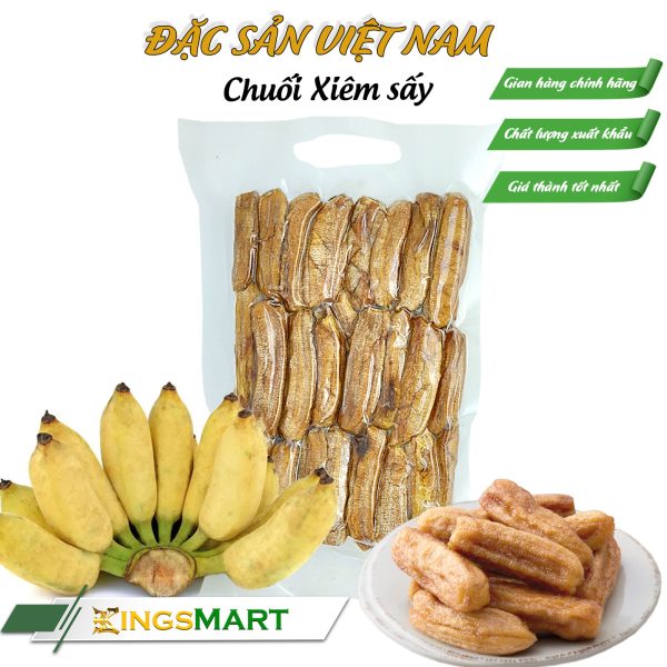 Chuối Xiêm Sấy Dẻo Nguyên Trái - Thương hiệu BẢY HOÀNG - Đặc Sản Cà Mau - Túi 500gr - Kingsmart - Ảnh 2