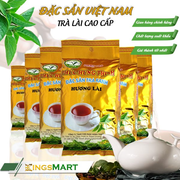 Trà lài thảo mộc – Thương hiệu PHÚC HƯNG THỊNH – Đặc sản đảo chè Thanh Chương – Lốc 6 gói – Kingsmart
