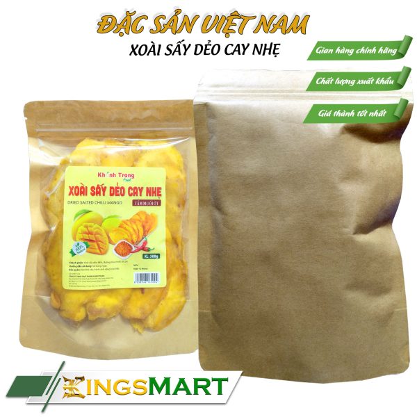 Xoài keo sấy dẻo muối ớt cay nhẹ - Thương hiệu Khánh Trang - Đặc sản Cam Ranh - Túi 500g - Ảnh 2
