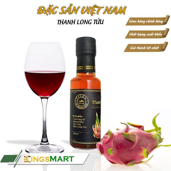 Rượu Thanh Long TAZON 15 Vị Ngọt Đầm - Thương hiệu Tazon Hàm Đức - Đặc sản Bình Thuận - Chai 100ml - Kingsmart - Ảnh 3