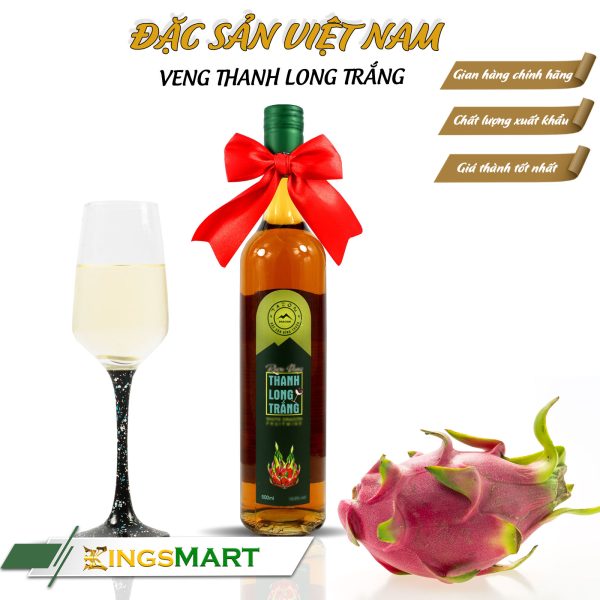 Vang Thanh Long Trắng – Thương hiệu Tazon Hàm Đức – Đặc sản Bình Thuận – Chai 500ml – Kingsmart