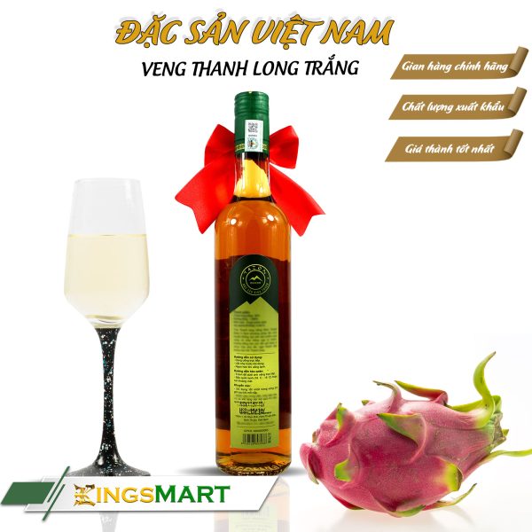 Vang Thanh Long Trắng – Thương hiệu Tazon Hàm Đức – Đặc sản Bình Thuận – Chai 500ml – Kingsmart - Ảnh 2