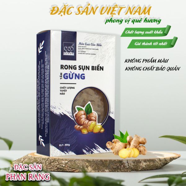 Rong sụn biển vị gừng - Thương hiệu CÔ 5 - Đặc sản Ninh Thuận - Hộp 185g - Kingsmart - Ảnh 2