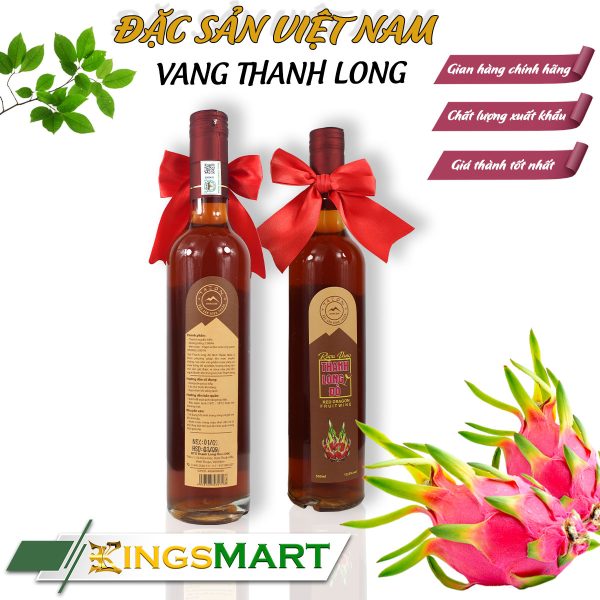 Vang Thanh Long Đỏ – Thương hiệu Tazon Hàm Đức – Đặc sản Bình Thuận – Chai 500ml – Kingsmart - Ảnh 2