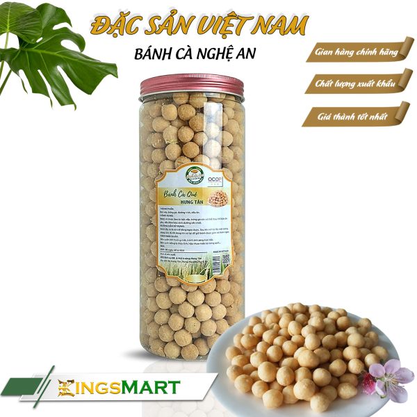 Bánh cà quê vị truyền thống - Thương hiệu Hưng Tân - Đặc sản Nghệ An - Hũ 500g - Kingsmart