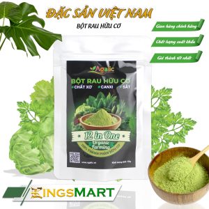 Bột rau hữu cơ 12 in One - Thương hiệu AGALIC - pha nước detox hoặc rắc cho bé ăn dặm - Túi 50g - Đặc sản Kon Tum