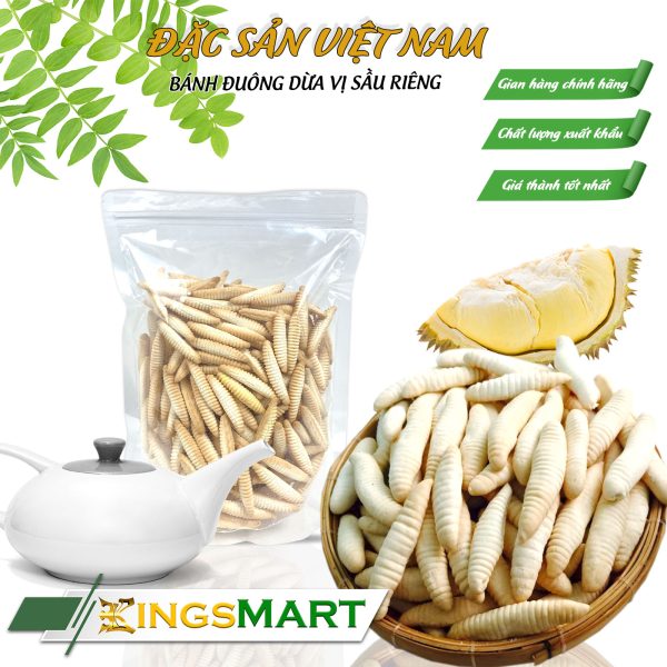 Bánh đuông dừa sầu riêng - Thương hiệu LÒ BÁNH THANH TÂM - Đặc sản miền Tây - Túi 500g - Kingsmart - Image 2