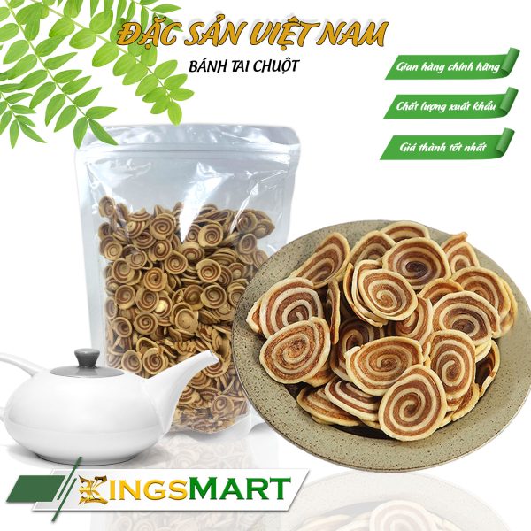Bánh tai chuột vị cay - Thương hiệu LÒ BÁNH THANH TÂM - Đặc sản miền Tây - Túi 500g - Kingsmart - Image 2