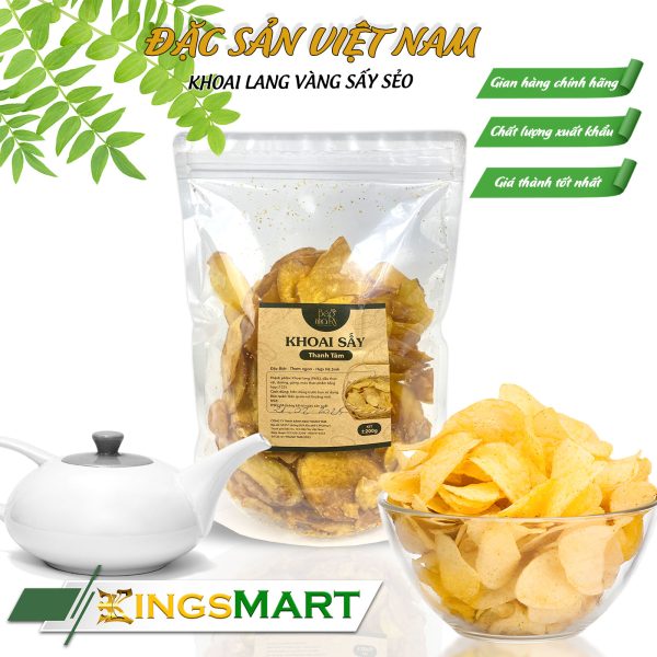 Khoai lang sấy mật ong - Thương hiệu LÒ BÁNH THANH TÂM - Đặc sản Đà Lạt - Túi 500g - Kingsmart