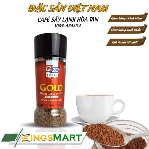 Cà Phê Sấy Lạnh GOLD 100% Arabica - Thương Hiệu G20 COFFEE THIÊN SA - Hũ 120g - Kingsmart