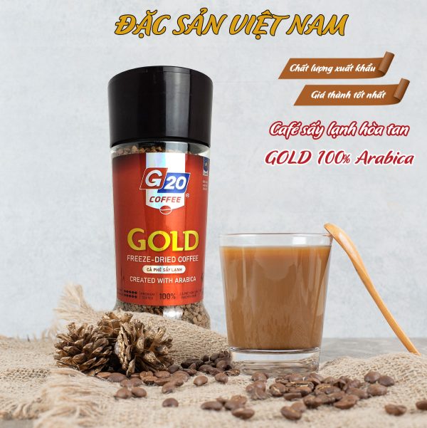 Cà Phê Sấy Lạnh GOLD 100% Arabica - Thương Hiệu G20 COFFEE THIÊN SA - Hũ 120g - Kingsmart - Ảnh 3