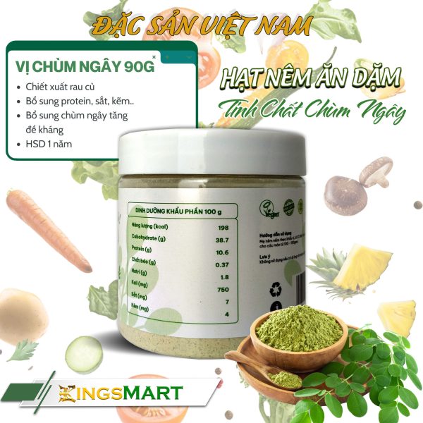 Hạt nêm ăn dặm chùm ngây cho bé - Thương hiệu SACHI - Hũ 90g - Kingsmart - Ảnh 2