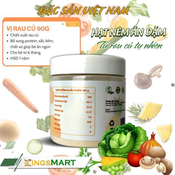 Hạt nêm ăn dặm rau củ cho bé - Thương hiệu SACHI - Hũ 90g - Kingsmart - Ảnh 2