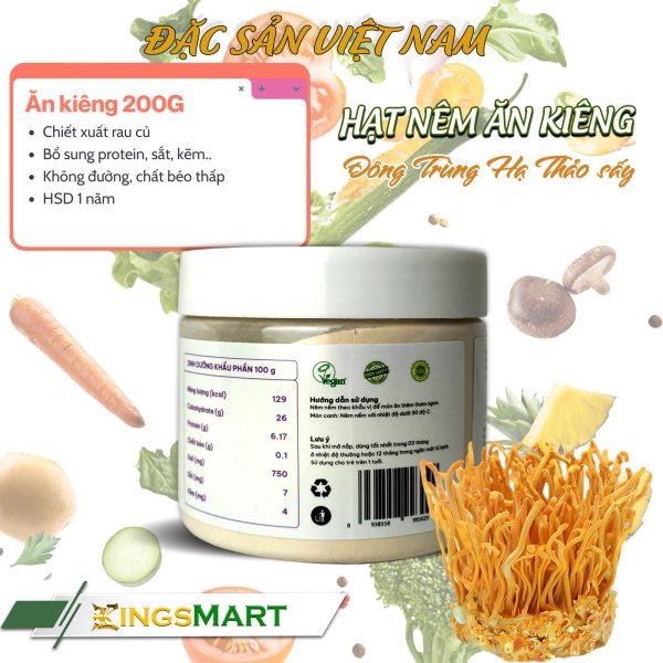 Hạt nêm ăn kiêng đủ chất từ rau củ - Thương hiệu SACHI - Hũ 200g - Kingsmart - Ảnh 2