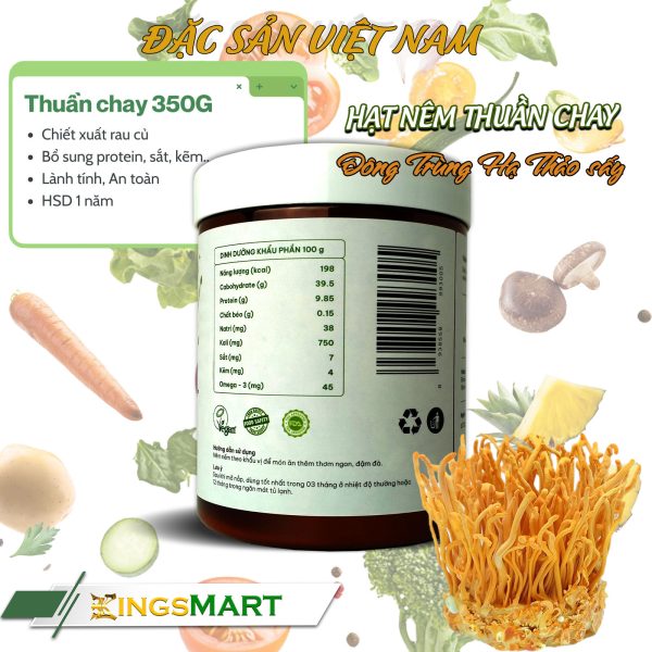 Hạt nêm rau củ thuần chay - Thương hiệu SACHI - Hũ 350g - Kingsmart - Ảnh 2