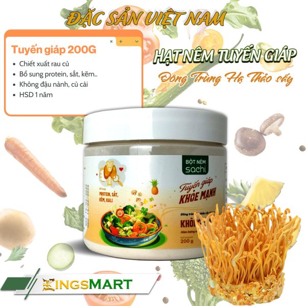 Hạt nêm tuyến giáp khỏe mạnh từ rau củ - Thương hiệu SACHI - Hũ 200g - Kingsmart