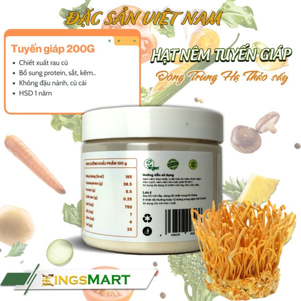 Hạt nêm tuyến giáp khỏe mạnh từ rau củ - Thương hiệu SACHI - Hũ 200g - Kingsmart - Ảnh 2