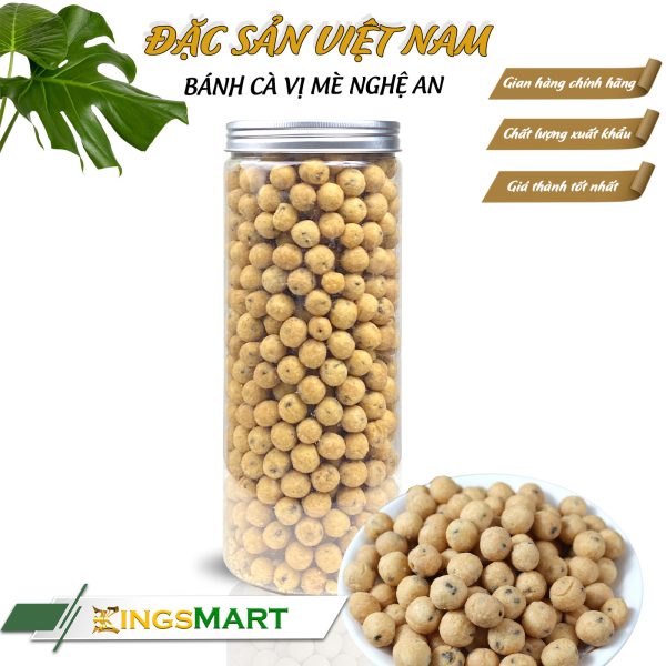 Bánh cà quê vị vừng mè ngọt - Thương hiệu Hưng Tân - Đặc sản Nghệ An - Hũ 500g - Kingsmart - Image 2