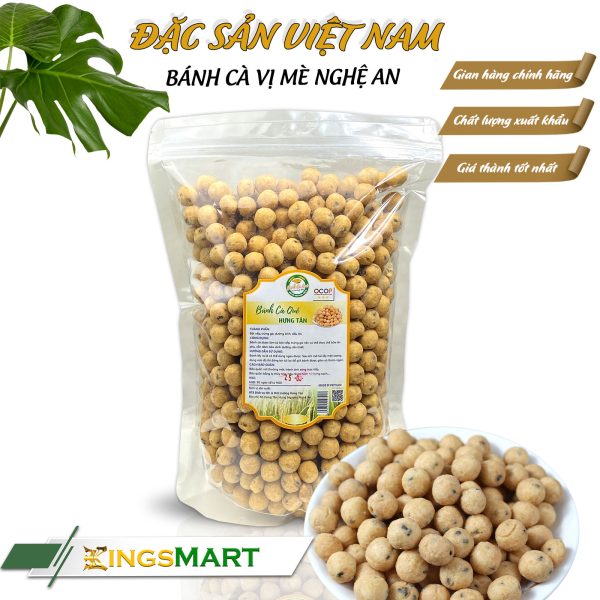 Bánh cà quê vị mè vừng ngọt - Thương hiệu Hưng Tân - Đặc sản Nghệ An - Túi 500g - Kingsmart