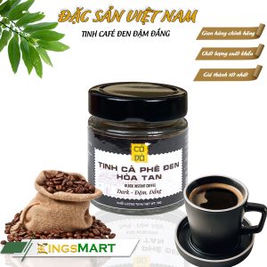 Tinh cà phê đen hòa tan Dark đậm, đắng - Thương hiệu CỐ ĐÔ - Dùng ngon cho cà phê đen đường và sữa - Hũ 30g - Kingsmart