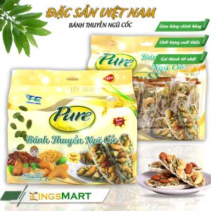 Bánh thuyền hạt ngũ cốc - Thương hiệu PURE THÀNH CÔNG - Đặc Sản Sài Gòn - Túi 450g/18 thanh - Kingsmart