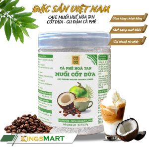 Cà phê muối Huế cốt dừa hòa tan - Gu đậm cà phê - Thương hiệu CỐ ĐÔ - Đặc sản Huế - Hũ 270g - Kingsmart