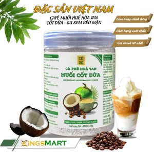 Cà phê muối Huế cốt dừa hòa tan - Gu kem béo mặn - Thương hiệu CỐ ĐÔ - Đặc sản Huế - Hũ 270g - Kingsmart