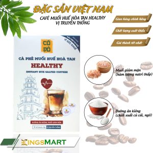 Cà phê muối Huế hòa tan HEALTHY - Vị truyền thống - Thương hiệu CỐ ĐÔ - Đặc sản Huế - Hộp 6 cốc - Kingsmart