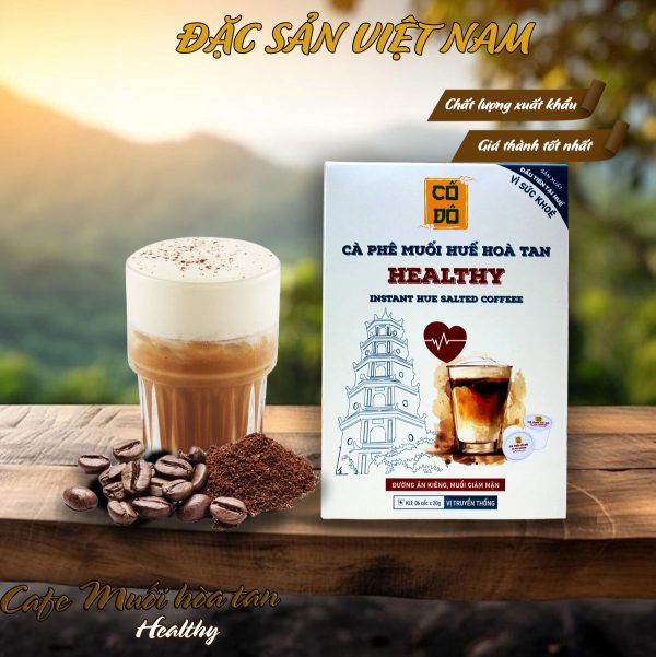 Cà phê muối Huế hòa tan HEALTHY - Vị truyền thống - Thương hiệu CỐ ĐÔ - Đặc sản Huế - Hộp 6 cốc - Kingsmart - Ảnh 3